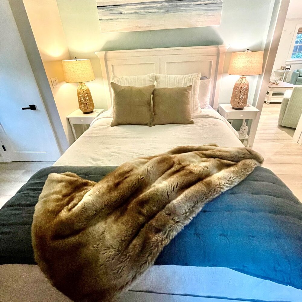 West Elm Faux Fur Throw- 47" x60"- Luxe and Cozy
